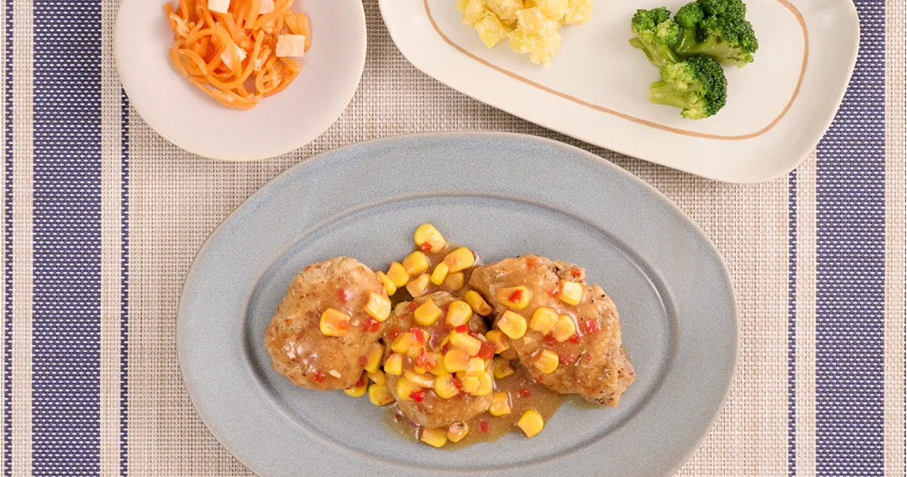 ハンバーグ&チキンのガーリック