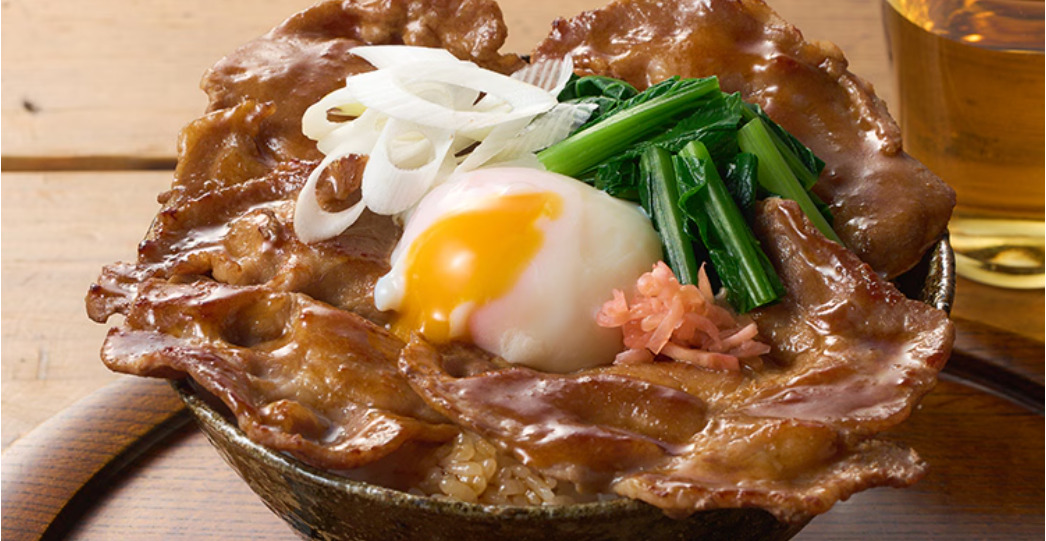 とろーり温玉のせ、帯広豚丼風