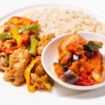 彩り野菜とローストチキン＆トマト仕立ての白身魚セット