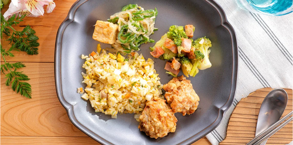 具沢山チャーハンとから揚げ