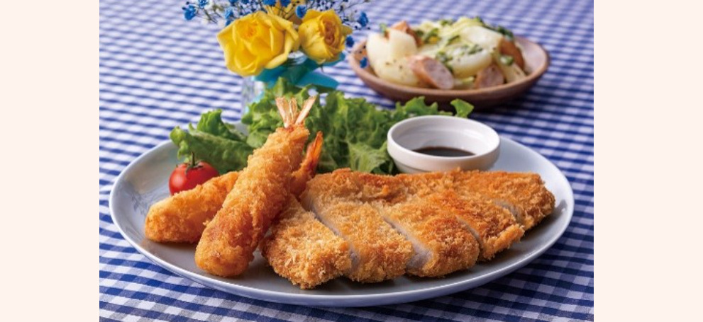 ロースとんかつ&エビフライのコンビプレート